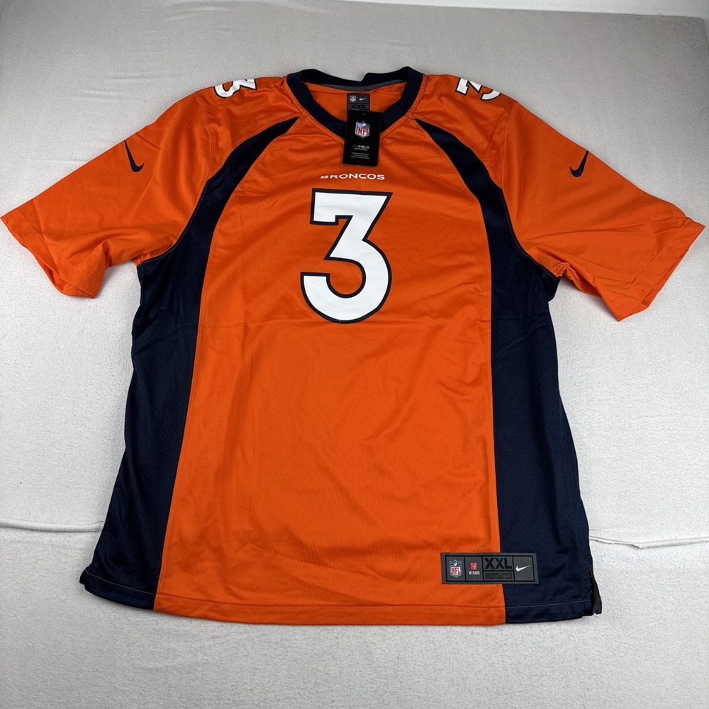 New! Russell Wilson Denver Broncos Mens Nike NFL Jersey 2XL Orange Gym Athletic